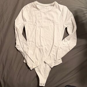 Abercrombie & Fitch White Crew Neck Bodysuit